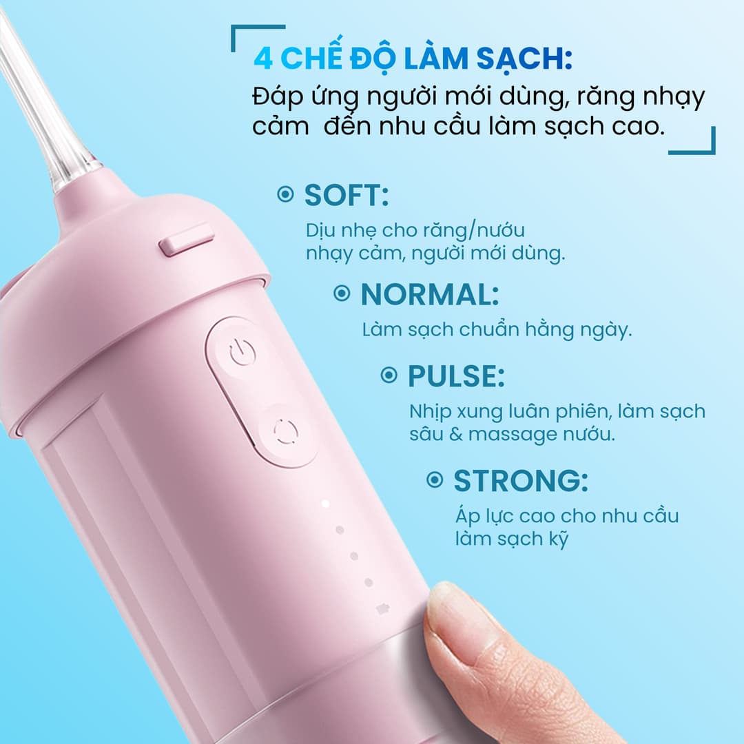 Máy tăm nước gấp gọn O16 HANGY | Chống nước cao IPX8, Công nghệ tia nước mới sạch sâu êm ái, Đổi mới trong 12 tháng - Ảnh 5