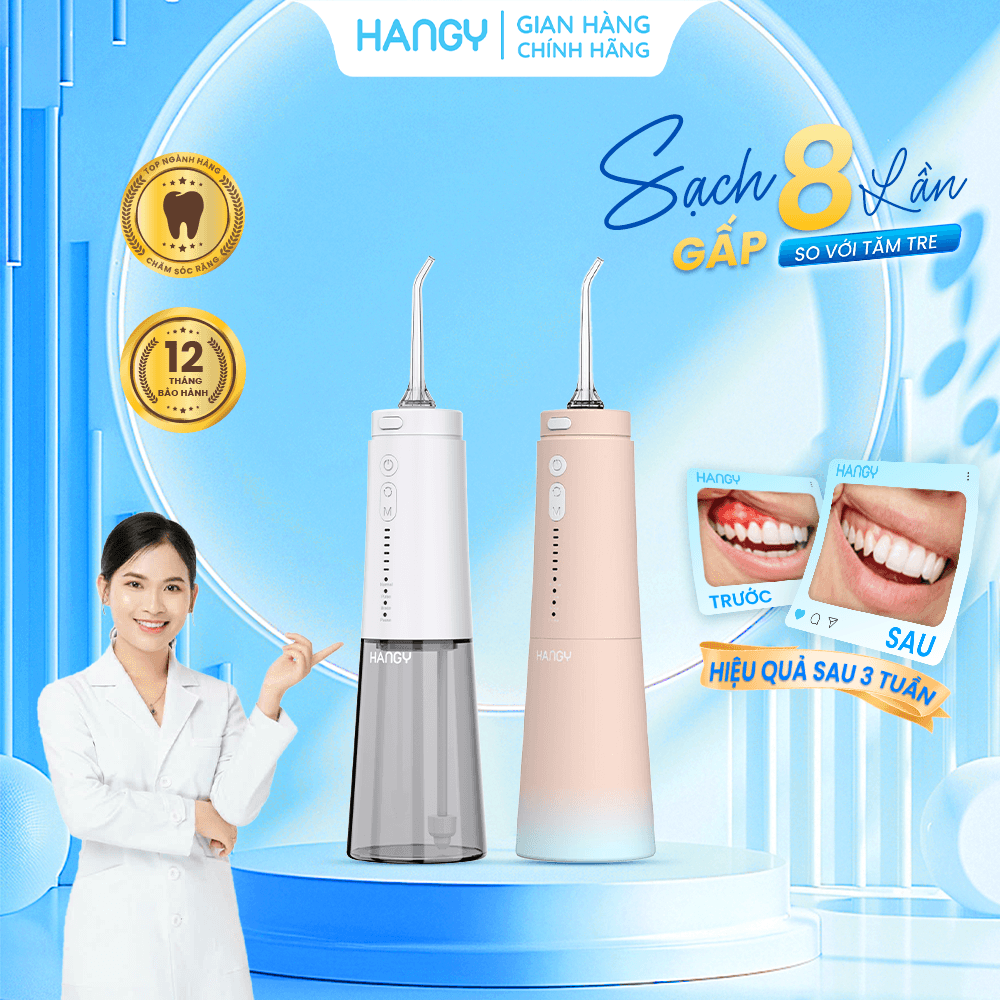 Máy tăm nước HANGY HG23 PRO chống thấm nước [BẢO HÀNH ĐỔI MỚI 12 THÁNG]