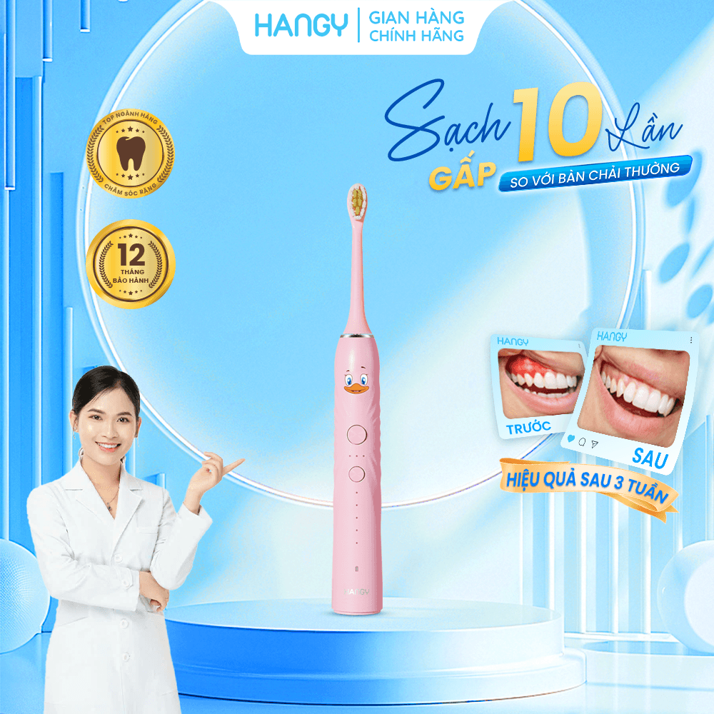 Bàn chải điện đánh răng HY23TE dành cho trẻ em nhập khẩu HANGY